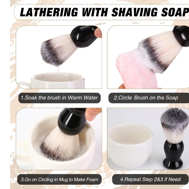 1Pcs Beard Shaving Brush, Wood - Soap Making Supplies Australia 评论和价格