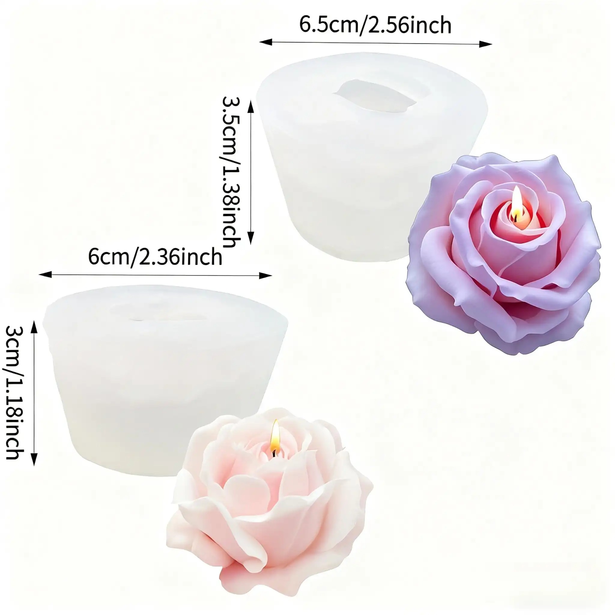2-Piece Romantic 3D Rose Silic - Soap Making Home 评论和价格