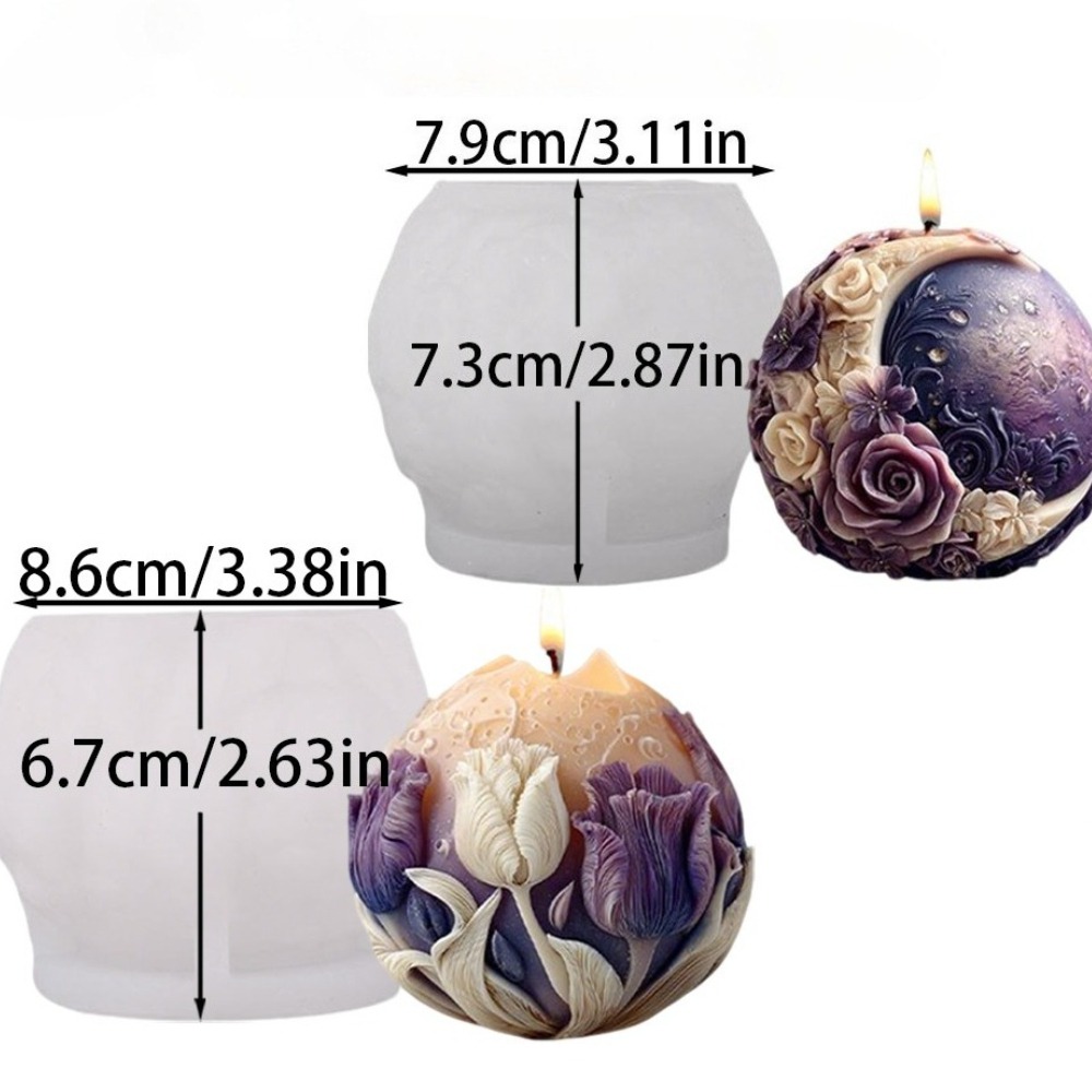 Moon Rose Tulip Ball Candle Si - Soap Making Home 评论和价格